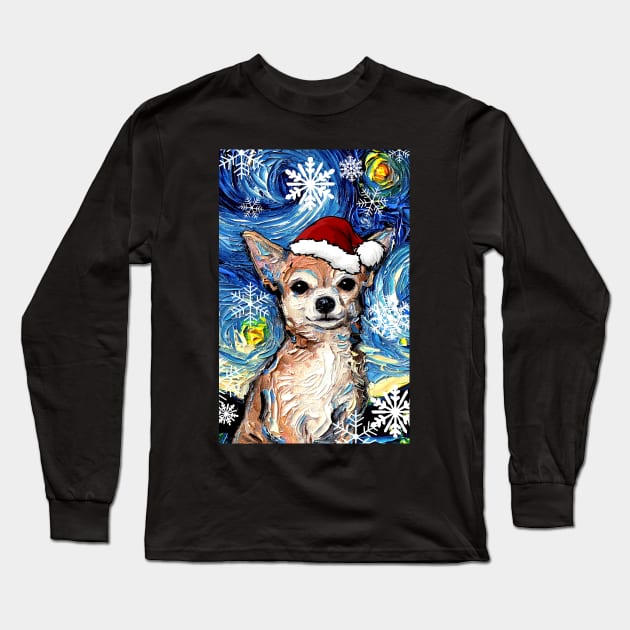 Chihuahua Santa Long Sleeve T-Shirt by sagittariusgallery